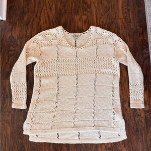 Bob Timberlake 100% Cotton Crochet Tunic Sweater Beach Coastal Swim Size Large